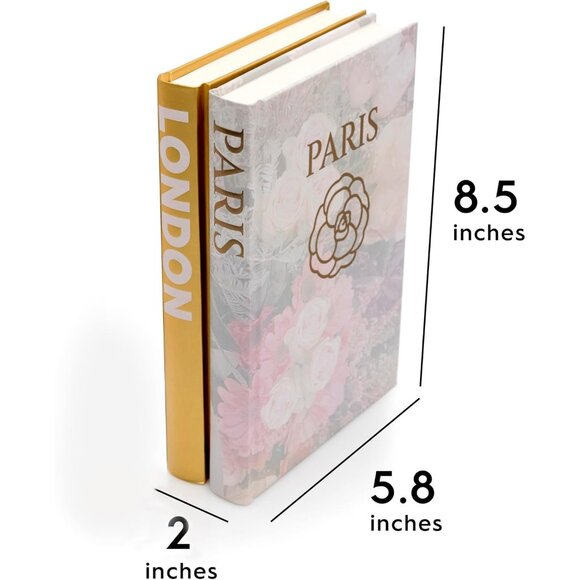 Set 2 Decorative Books for Home Modern Gold Hardcover Stack Coffee Table Decor - Picture 2 of 6